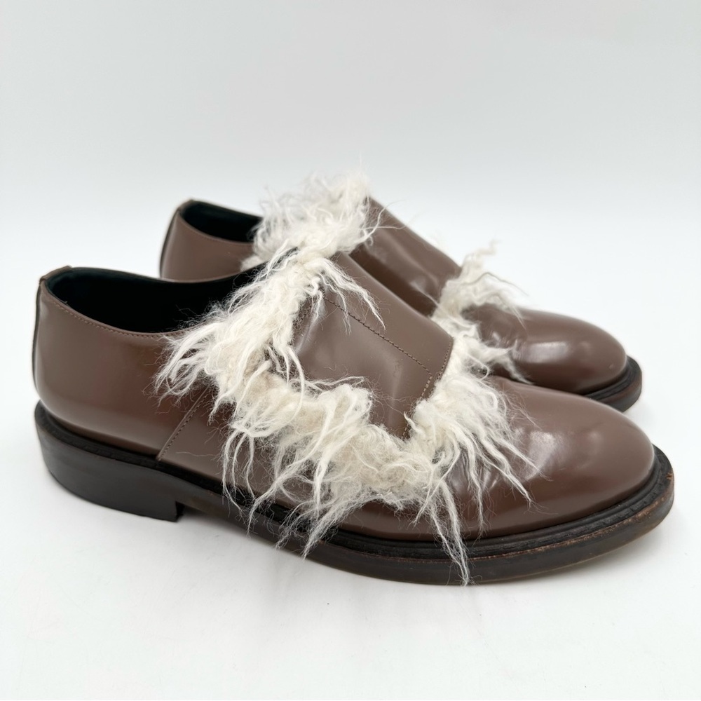 Marni Fur Trim Leather Shoes